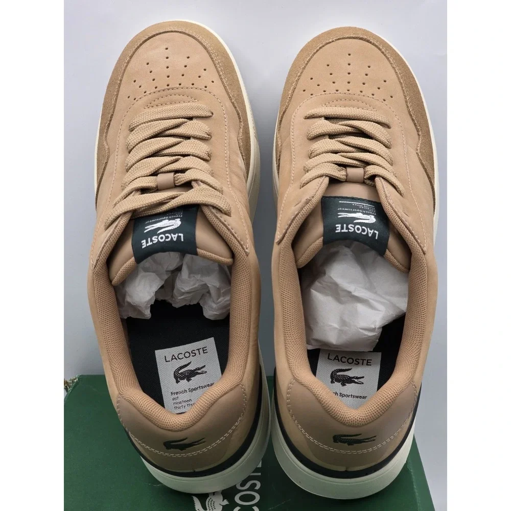 NIB Lacoste Men's Ace Clip 223 4 SMA Sneaker -‎ Brown/Off White - Size 12.5